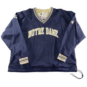 Vintage Notre Dame Fighting Irish Jacket Mens Large Blue NCAA Football Champion